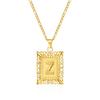 European and American style simple square 26 letter pendant necklace women's personality high-end design jewelry