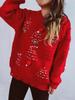 Solid color handmade pearl Christmas three-dimensional decoration plush New Year sweater Christmas sweater 3612 EMA
