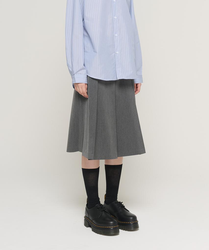 Cargo Bros For Woman A-Line Midi Pleated Skirt (Gray)
