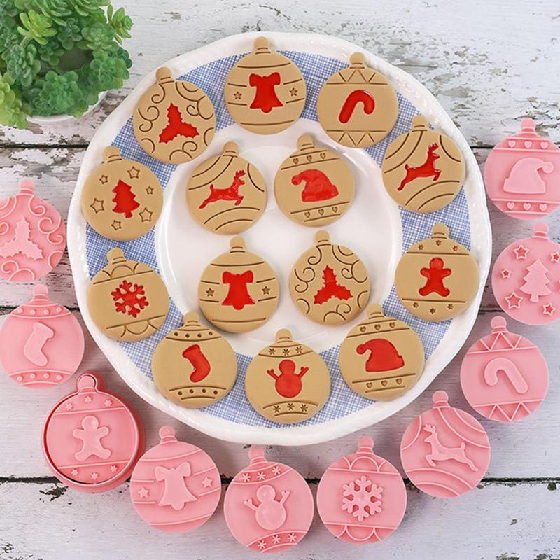 Holiday Cookie Molds 10X Christmas Biscuit Cutter Embossing Molds Christmas Cookie Cutter Kit For Biscuit Fondant Cake