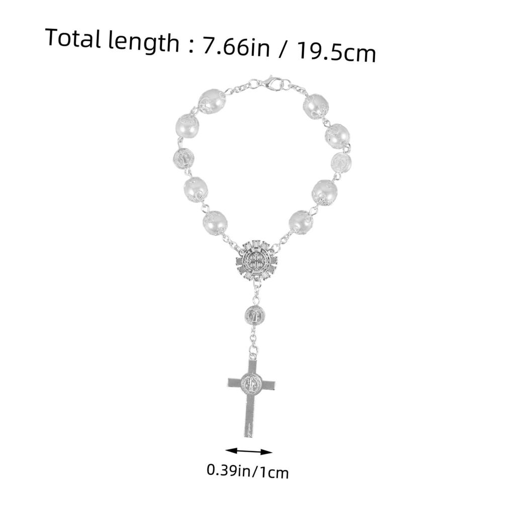CALLARON Car Rosary Bracelet Car Mirror Hanging Prayer Beads