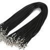 100pcs 1.5/2mm Leathers Adjustable Braided Rope Necklace Pendant Charm Findings Lobster Clasp String Cord Jewelry Making