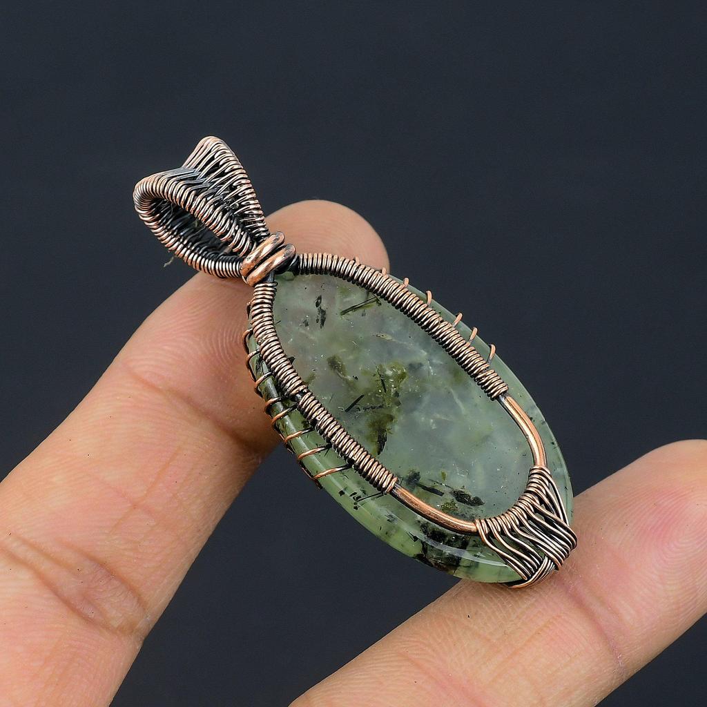 Tree Of Life Prehnite Jewelry, 999 Copper Wire Wrapped Pendant Handmade Gemstone Jewelry, Gifts For Wife Brand New Pendant