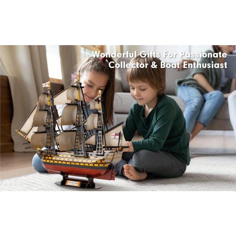 189pcs Royal Victory Sailing Ship 3D Paper Jigsaw Puzzle - Creative Home Decor Model Ornament, Wooden Craft Kit for Halloween