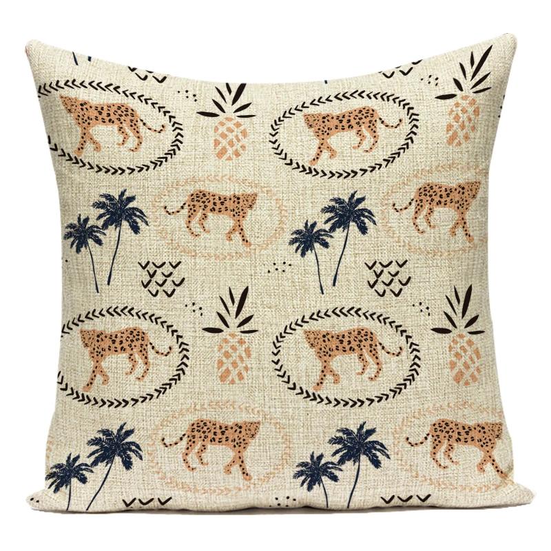 Polyester Tropical Plant Monstera Palm Leaf Cushion Cover Pillow Cover For Home Chair Sofa Decorative Throw Pillowcase