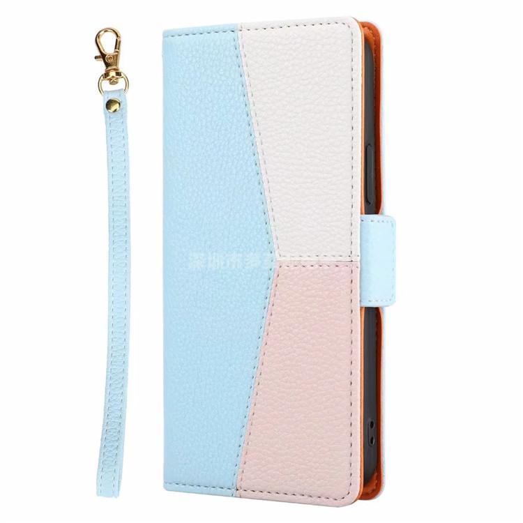 Splicing contrasting leather case for Xperia 1 flip card wallet protective case Xperia 10-III portable