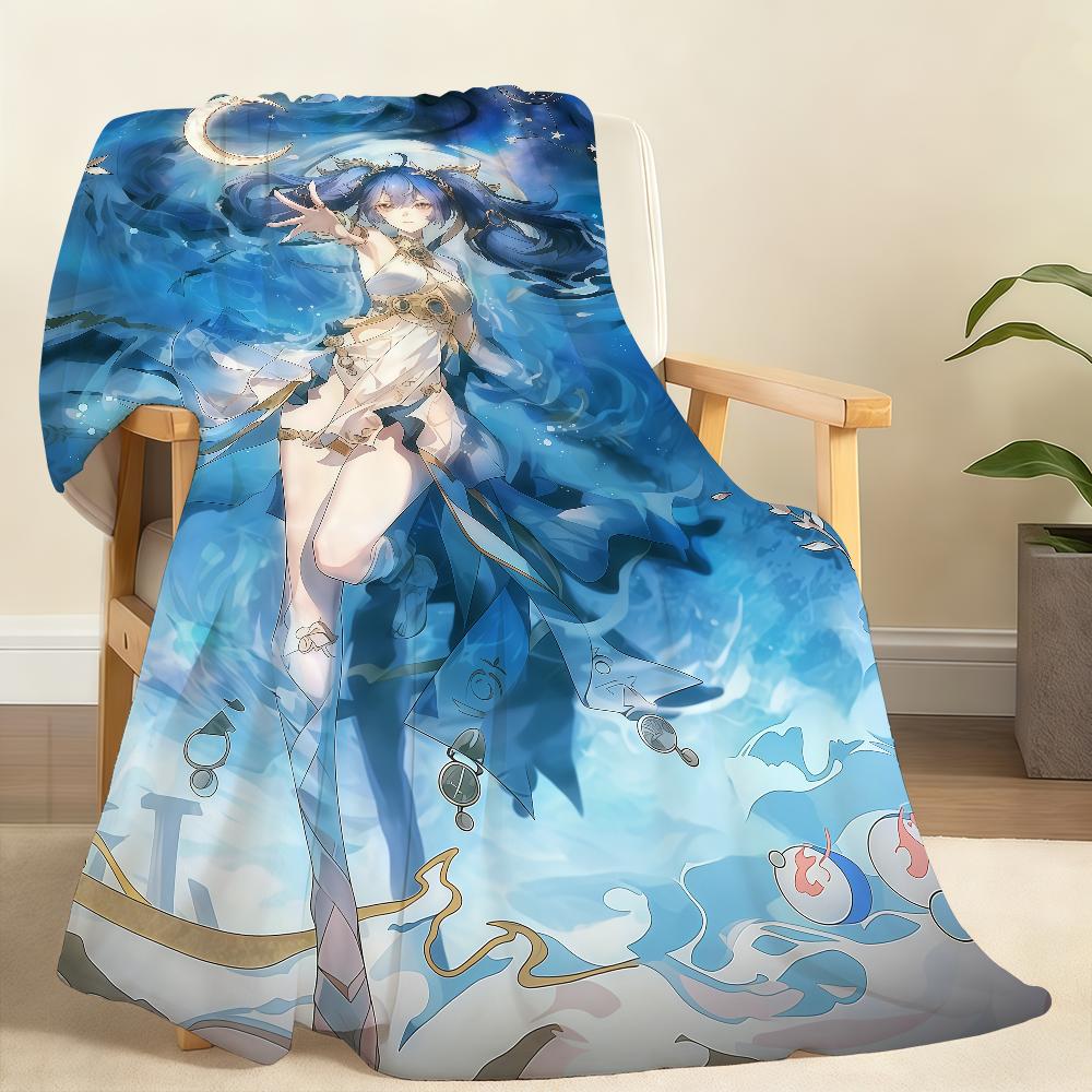 Game W Wuthering W WaveS I IUNO Blanket For Soft Throw Blanket for Picnic Bed Sofa Home Bedroom Cozy Warm Comfortable