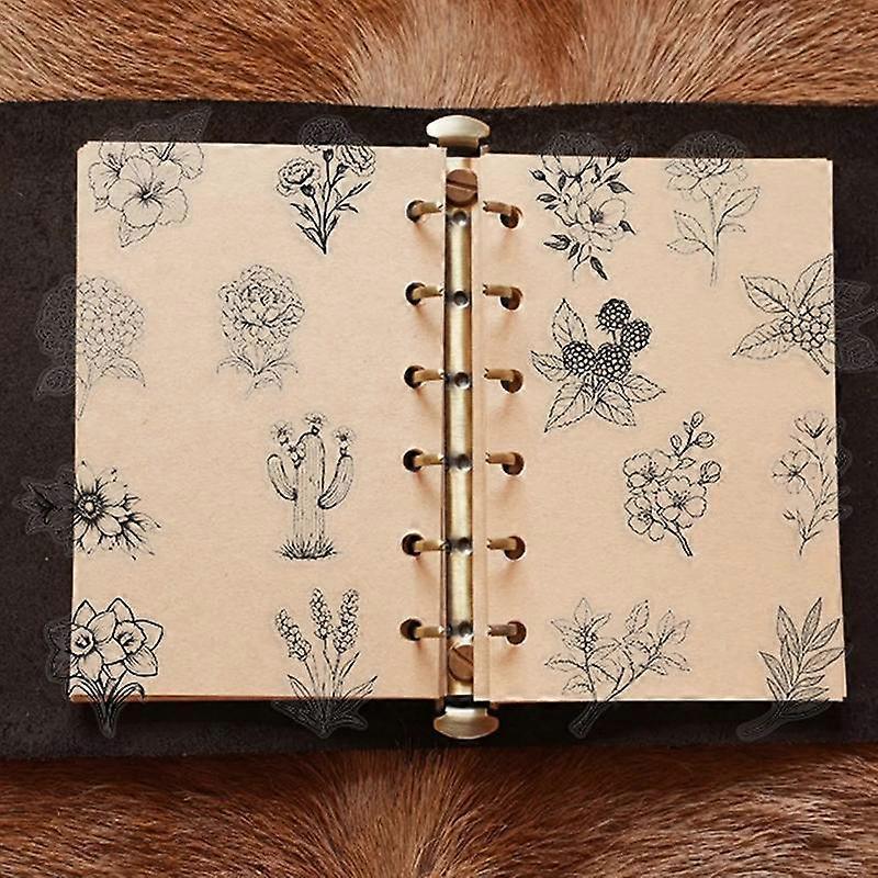 50 szt. Przezroczyste Czarne Białe Naklejki Kalkomanie Rośliny Kwiatowe w Stylu Vintage Kreatywne DIY Dekoracja Laptopa Scrapbooking Naklejki PET