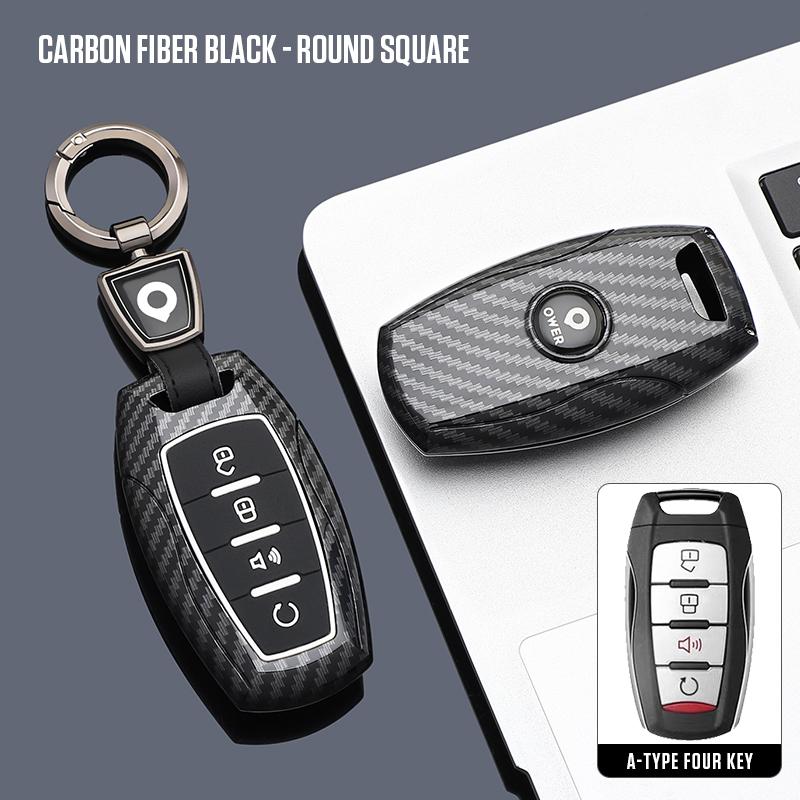 new Hover Keychain Shell  ABS Carbon Fiber Car Remote Key Case Cover Fob For Great Wall Cannon GWM POWER H6 P Series M4
