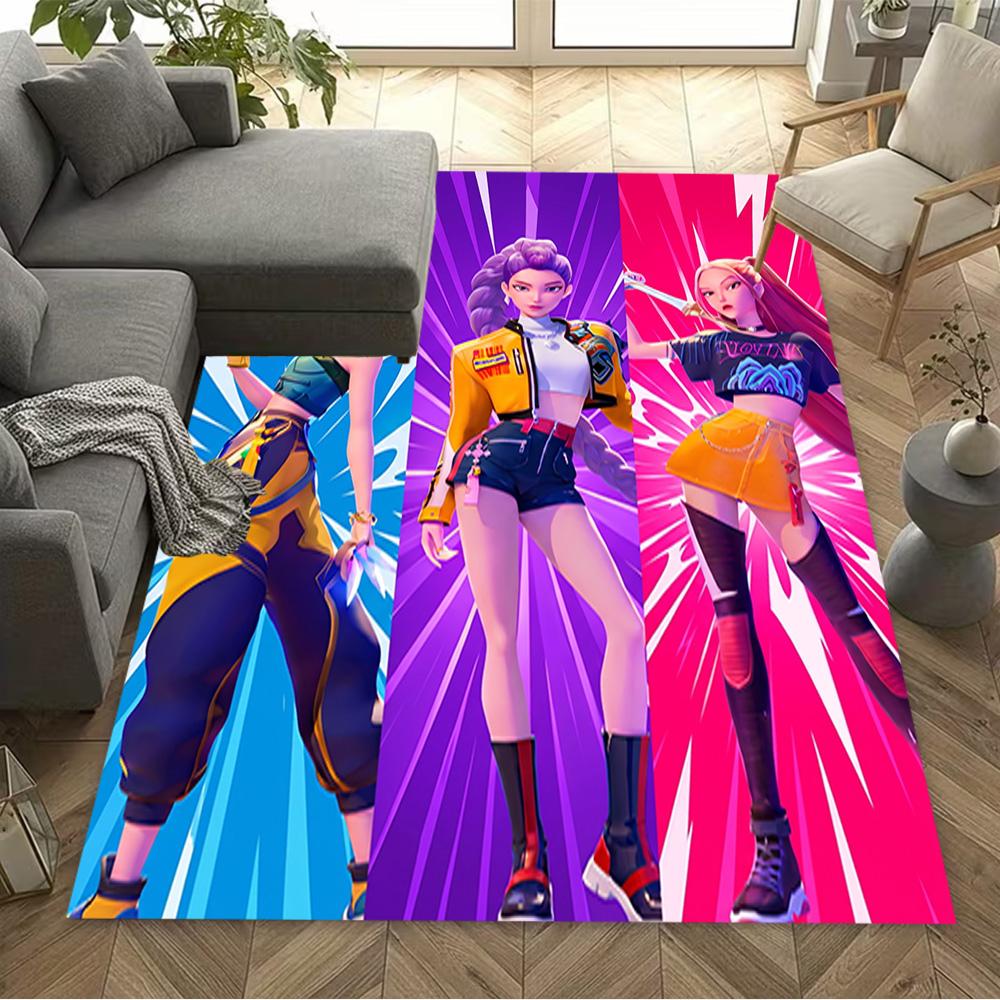 Futuristic Fashion Icons Area Rug Perfect for Hallway Outdoor Decorate room Entryway Antislip Carpet Decorate Offices
