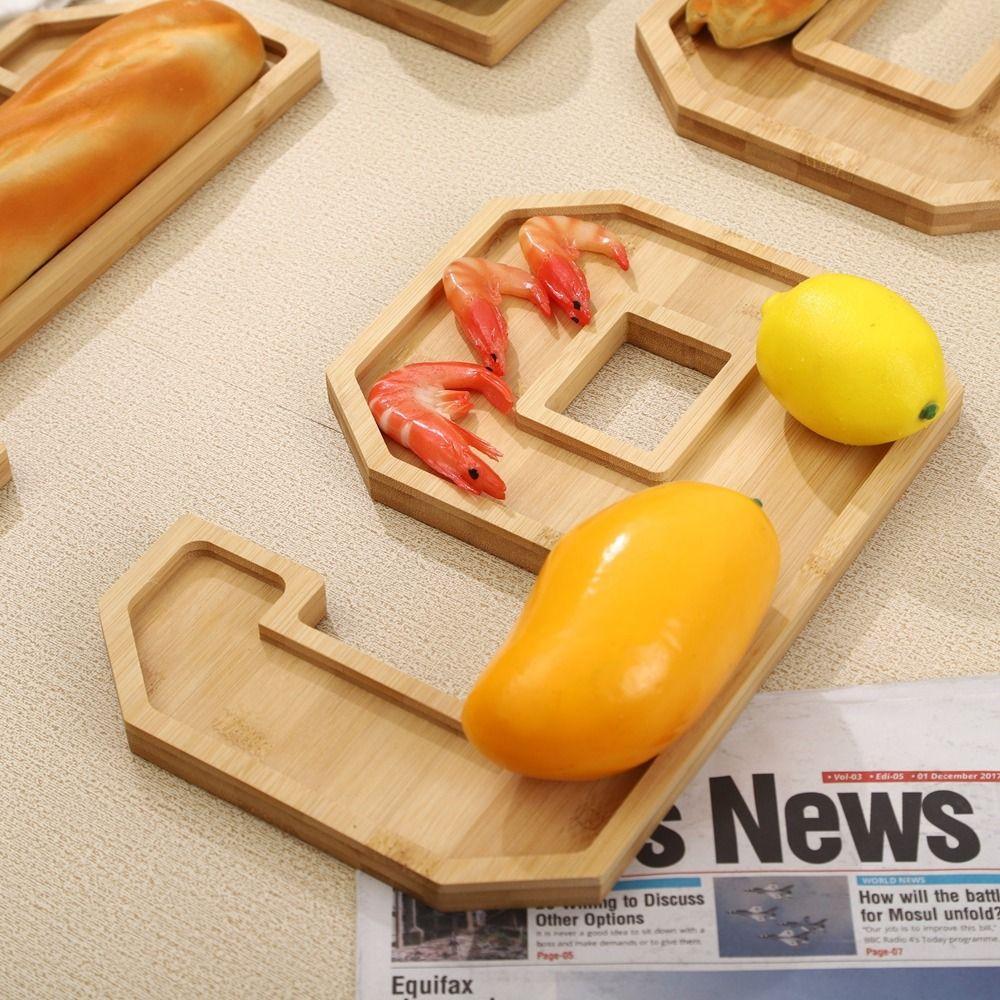 Fillable Wooden Number Charcuterie Board Decorative Food Platter Serving Trays  for Home