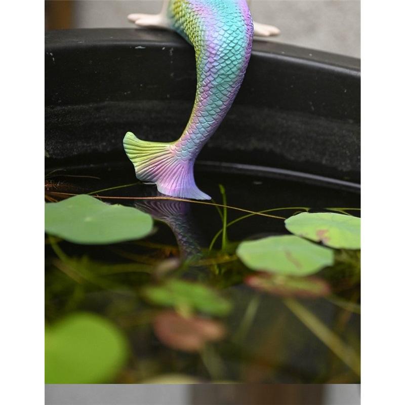 Fish tank landscaping Mermaid Garden Terrace Garden Decoration Desktop Home Resin Ornament Pool Balcony Decoration