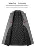 Men's Mid-Length Wool Overcoat with Cotton Padding and Suit Collar - Casual Plus Size