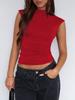 European & American Women's Slim Fit High Neck Sleeveless Vest - Summer 2025 Collection