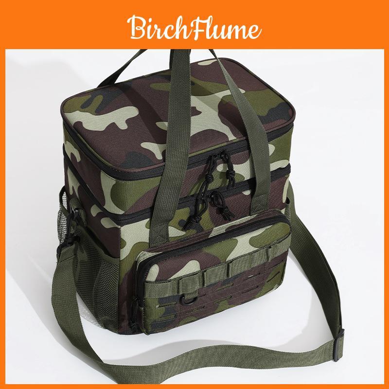 Bolsa nevera de tela Oxford con camuflaje y aislamiento impermeable para camping al aire libre y picnic