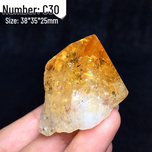 Бразильский Натуральный Цитрин Необработанный Камень Имбирно-Желтый Радужный Кристалл Минеральный Образец Домашний Декор Украшение