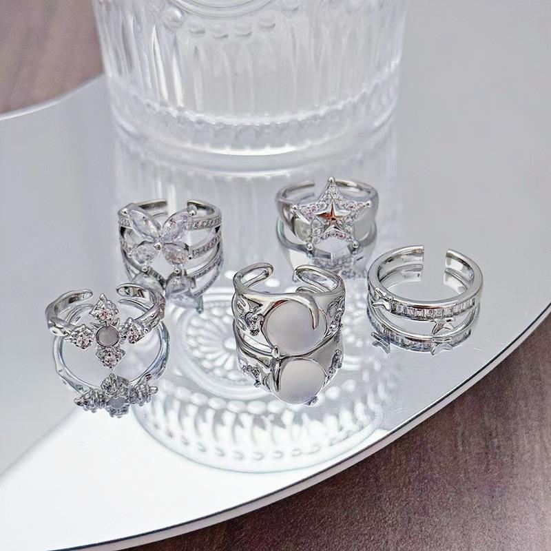 Full Of Diamonds, Zircon, Small And Exquisite Open Ring, Niche Design, Index Finger Ring, Simple Light Luxury, High-End Simple Accessories