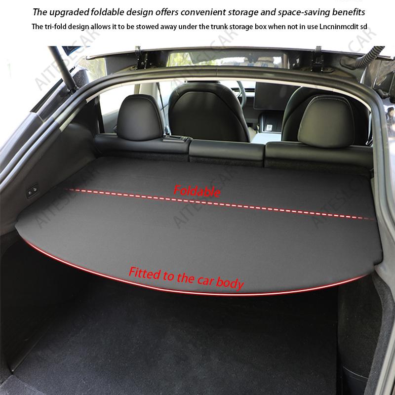 Trunk Cargo Cover For Tesla Model Y Juniper 2025 Curtain Rear Luggage Carrier Retractable Partition Baffle Plate Extra Storage