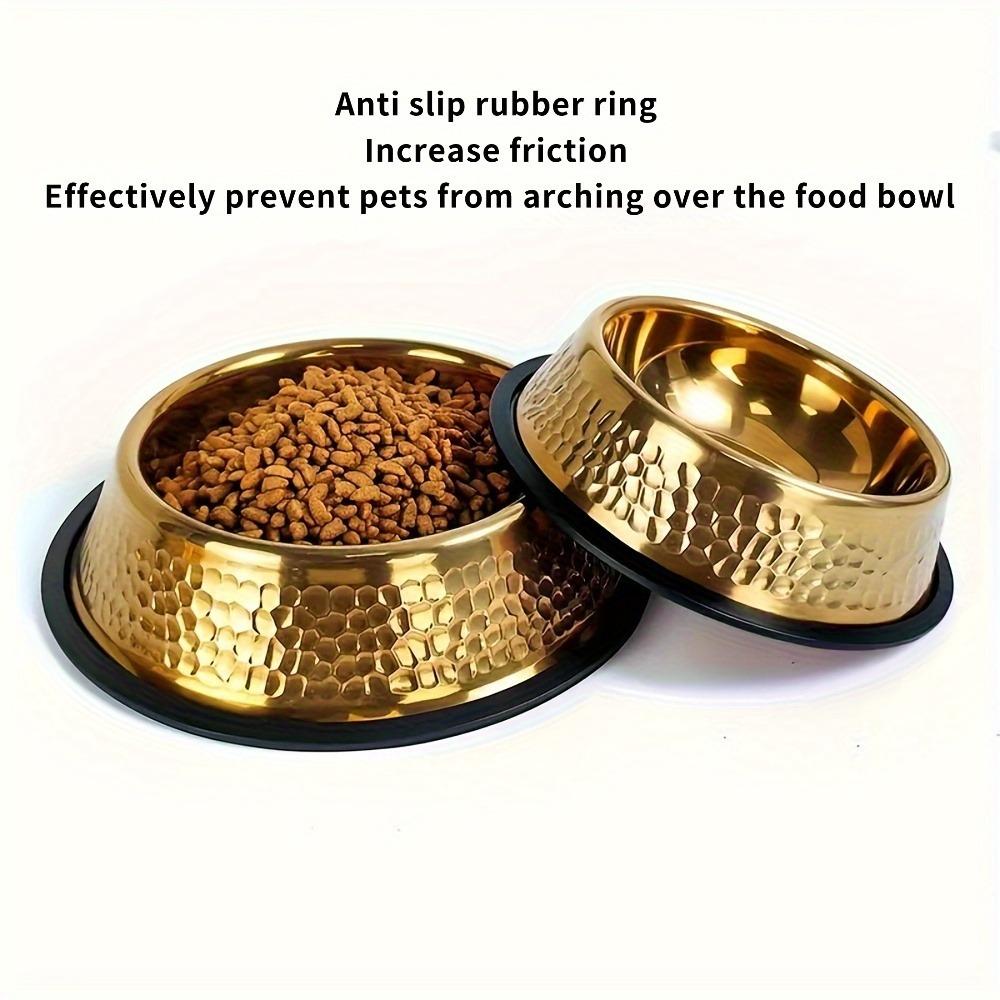 Large Capacity Pet Feeding Bowl Gold Plated Cat Food Dish Dog Water Food Bowl  for Feeding