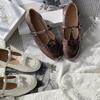Fashion Fashion Pointed Toe Buckle Strap Flat Shoes 2025 Roman Retro Solid Color Casual Shallow Mouth Flats Comfy Soft Women Flat Shoes