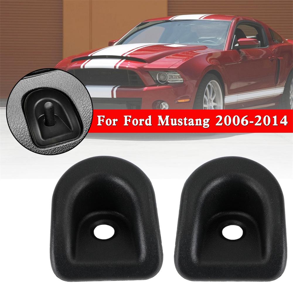 ABS Black Car Door Lock Knob Grommet Bezel Black Pair For 2005-2014 Ford Mustang