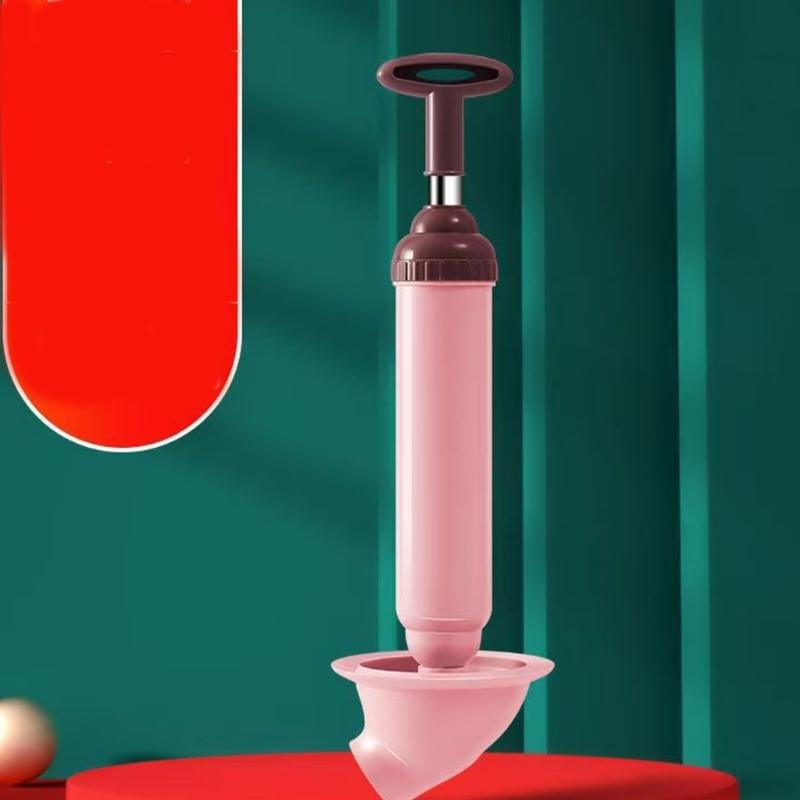 Toilet Plunger Professional Air Powered Drain Unclogger With Pressure Meter Declogger ABS Handle