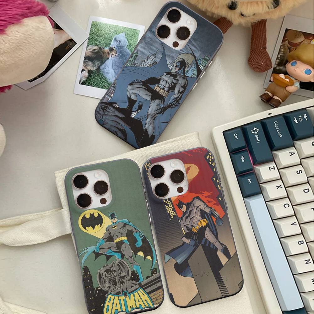 W-Batmans-r Soft Corrugated Phone Case For IPhone 11 12 13 14 15 16 17 Pro Max Plus Pro Shockproof Cover