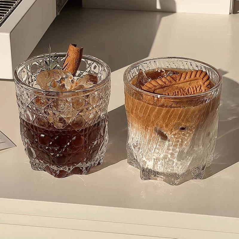 Glacier Pattern Glass Tumblers (Set of 2)