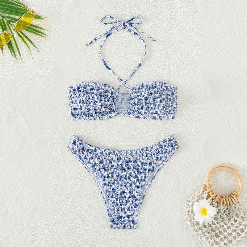 TS JYL-SW112 Floral Thong Bikini, Brazilian Cut Two-Piece Swimwear For Women L