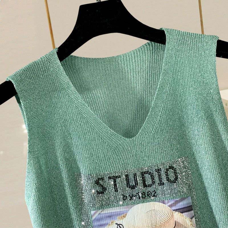 Oversize Vest Women Undershirt Sleeveless Loose Vest Casual V-Neck Suspenders Vest Shawl