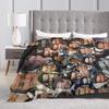 Actor  R-Ryan Reynolds Collage Blankets  Camping Flannel Throw Blanket For Couch Bed Warm  Quality Bedspread Gift Idea