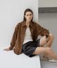 Verdemar Italian Suede Overfit Shirt Jk_Mocha Mousse