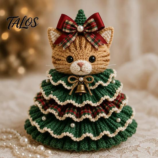 Handmade Birthday Gift Ideas Animal Xmas Tree Crochet Kit, Christmas DIY Cute Desktop Holiday Decorations Highland Cow Forest Craft Kit for Beginners,