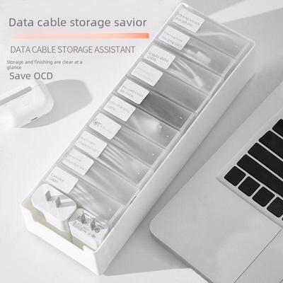 Desktop USB Charger & Cable Organizer with Drawer