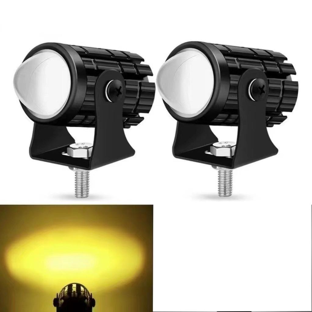 1/2PCS Universal Dual Color Spotlights Motorcycle LED Headlight Mini Driving Light Motorbike Truck Trailer Off-road Accessories