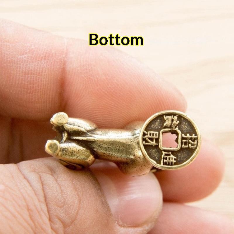 2027 Year Of Chinese Zodiac Goat Lucky Pendant Keychain Copper Feng Shui Wealth Key Ring Women Men Bag Charm Jewelry Gift