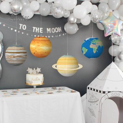 Decorazione Festa 1 Set Lanterna di Carta Forma Creativa Motivo Raffinato Colore Vivace Pieghevole Ampia Applicazione Artigianato Fai da Te Pianeta Decorativo Attraente per