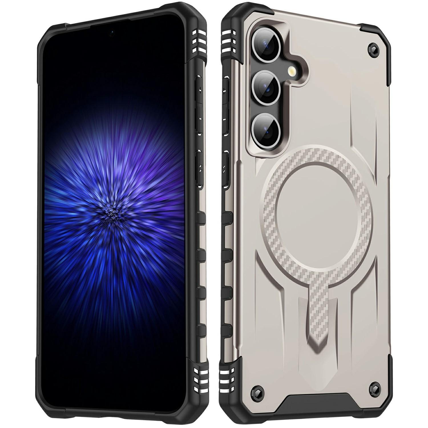 

Чохол для Samsung Galaxy S24 FE, сумісний з MagSafe, повітряні подушки на чотирьох кутах, чохол для телефону з ПК+ТПУ Gold