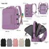 Expandable Oxford Cloth Business Backpack with Laptop and Shoe Compartments, Portable and Lightweight