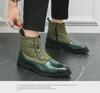 Botas Chelsea de Cano Alto Masculinas - Estilo Britânico, Abotoadura Simples, Design Martin com Acabamento Colorido