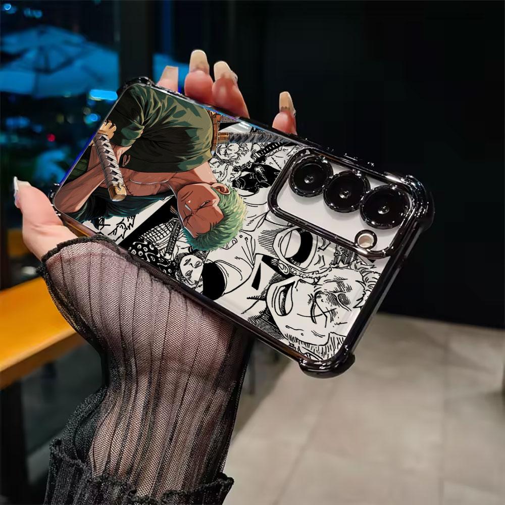 Ones P-Piece Zoro Anime Coque For Galaxy S26Ultra Phone Case For Samsung S26 S25 S24 S23 S21 Ultra S20 FE S25 Plus 5G Soft Cover