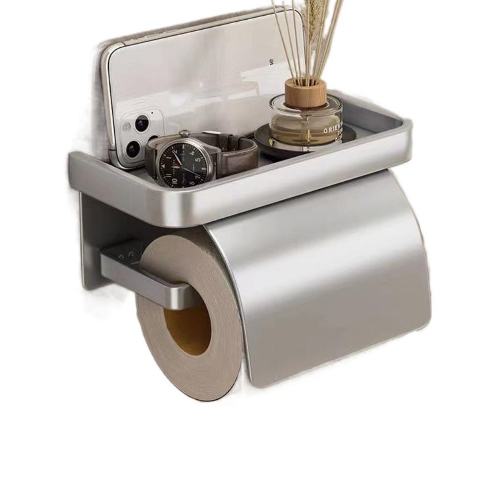Punch-free Bathroom Tissue Self Baffle Design Tissue Roll Hanger Toilet Paper Holder  Home