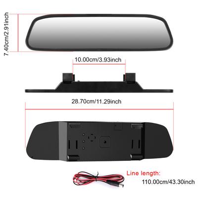 Car Rearview Mirror Display 4.3 Inch Rearview HD Video Auto Parking Monitor Universal TFT LCD Color Monitor