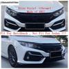 Front Rear Bumper Fog Lights Lamps Eyelid Eyebrow Strip Cover Trim For Honda Civic Hatchback   Carbon Fiber Accessories