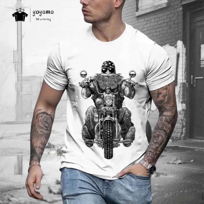 Street Men's T-Shirt Summer Trend Breathable Men's Top Fashion Style 3D Print Men Short Sleeved Tee Retro Casual Men's Clothing