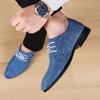 Oxford Shoes for Men Luxury Brand Men Dress Shoes Breathable Pointed Toe Linen Canvas Shoe Business Men Casual Shoes Size 38-48