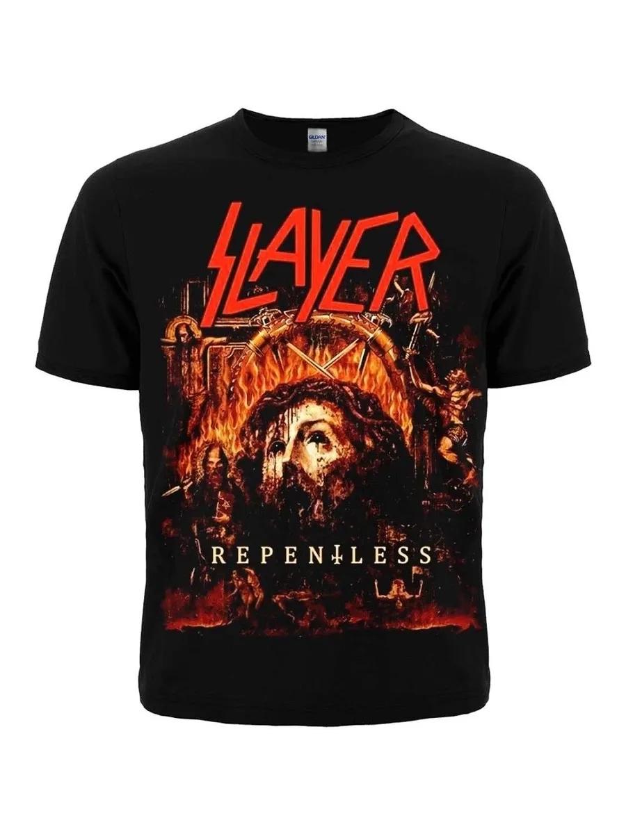 

Men s Slayer Graphic T-Shirt, 100% Cotton Crew Neck Short Sleeve Tee, Casual Summer Top for Daily Wear and Gift S