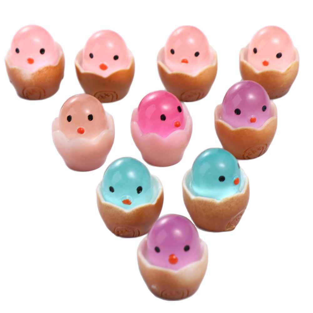 Cartoon Cute Luminous Chicken Ornament Dolls Figures Car Dashboard Toys Home Deco