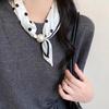 French Pearl Necklace Magnetic Clasp Lazy Scarf Women Pendant Neck Warmer Clavicle Chain Accessory