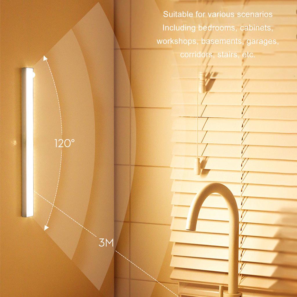 2PCS LED Motion Sensor Light Rechargeable Magnetic Portable Under Cabinet Closet Lamp for Bedroom Workshops Garages